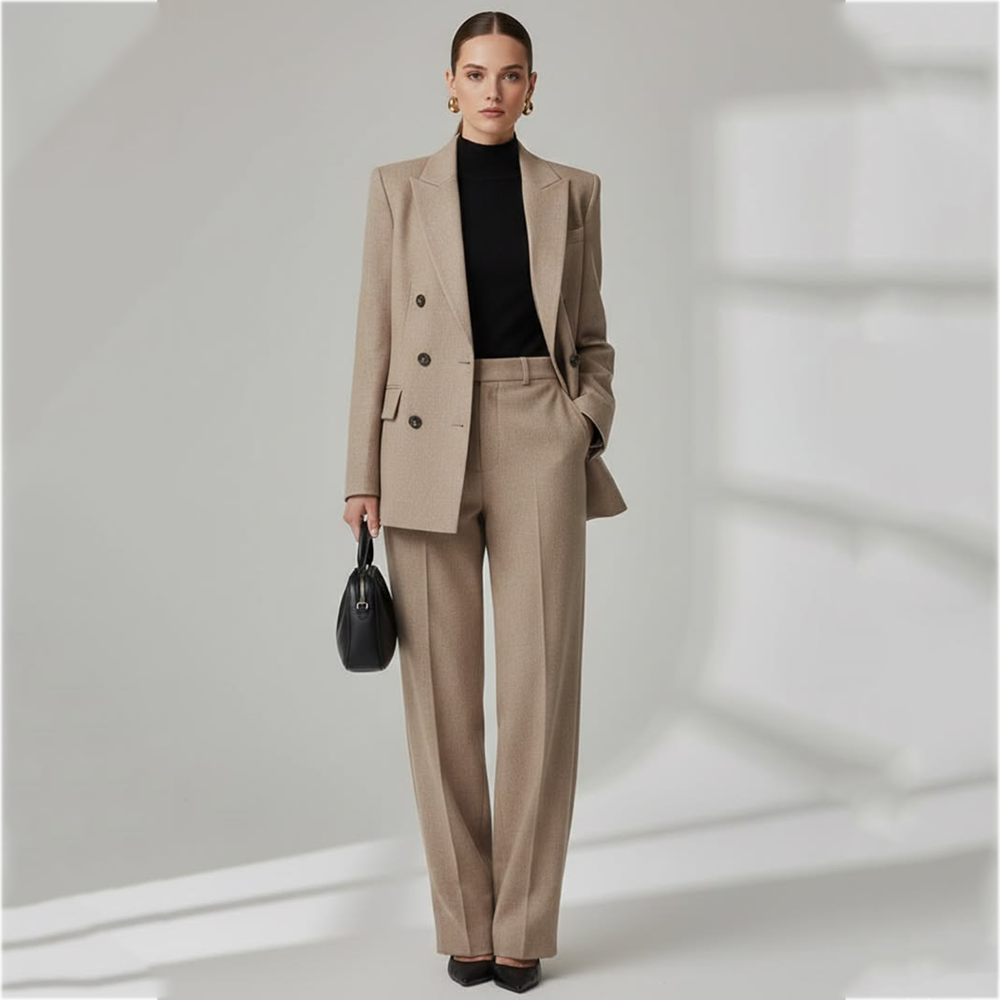 Women'S Elegant Formal Wear - Womne's Double Breasted Suit Straight Fit