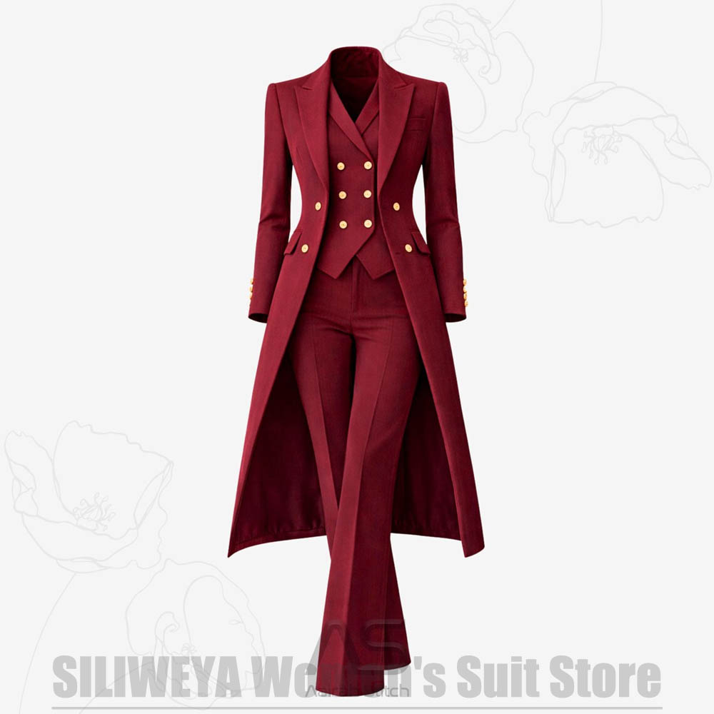 Women'S Elegant Formal Wear - Women's Suit 3 Piece Double Breasted