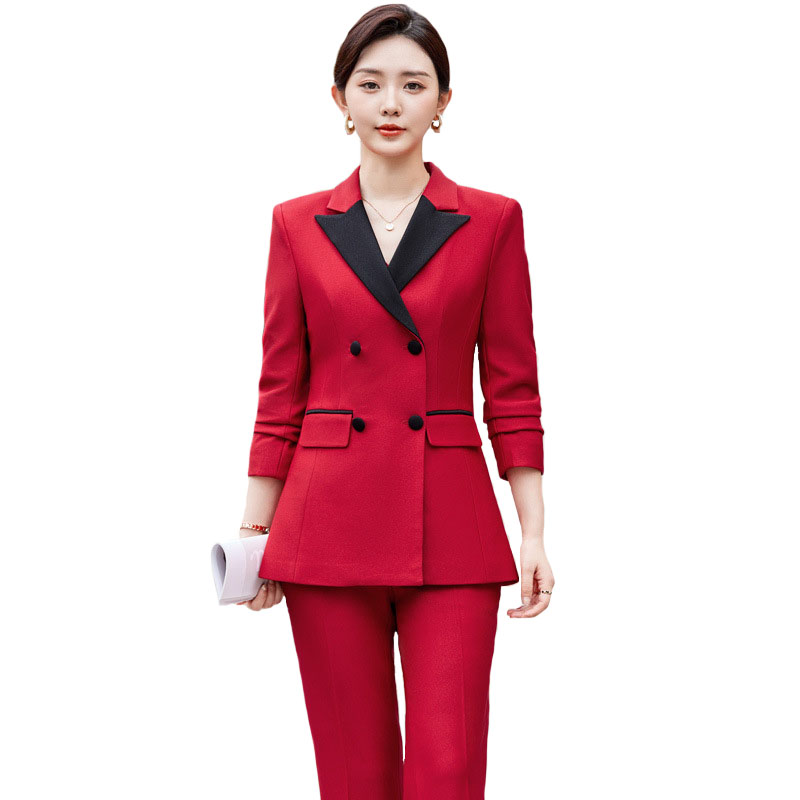 Formal Winter Wear Women Jacket - 2024 Elegant Red Black Women Pant