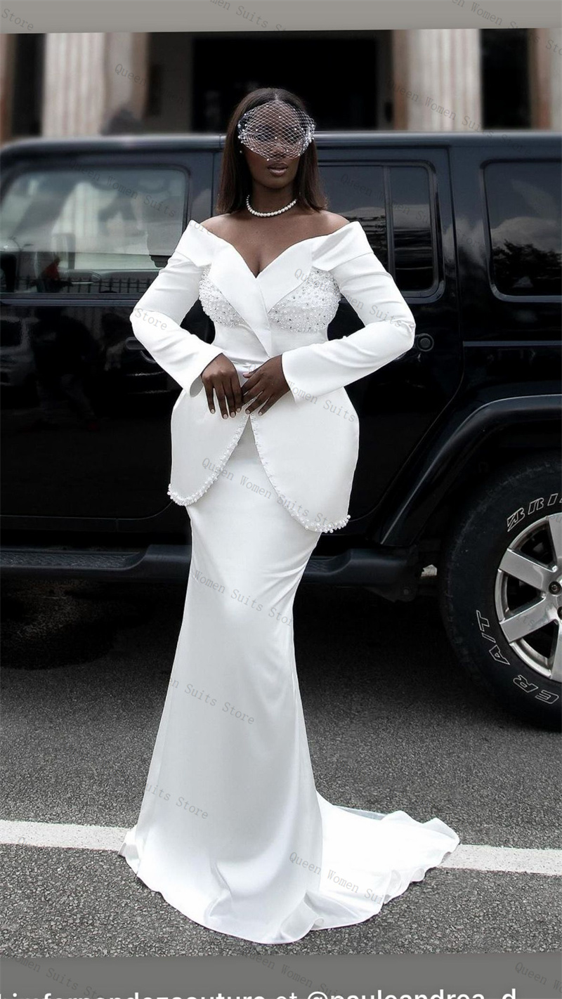 White Pearls Women Suit Skirt  - огляд і ціна Women'S Formal Jackets To Wear With Dresses