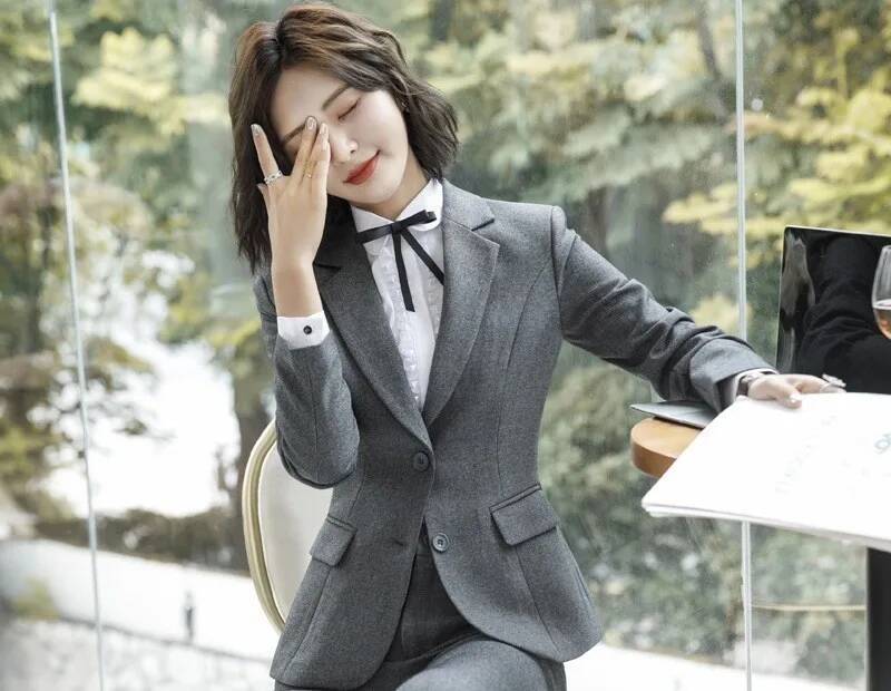 Novelty Gray Formal Blazers an - огляд і ціна Formal Winter Wear Women Jacket
