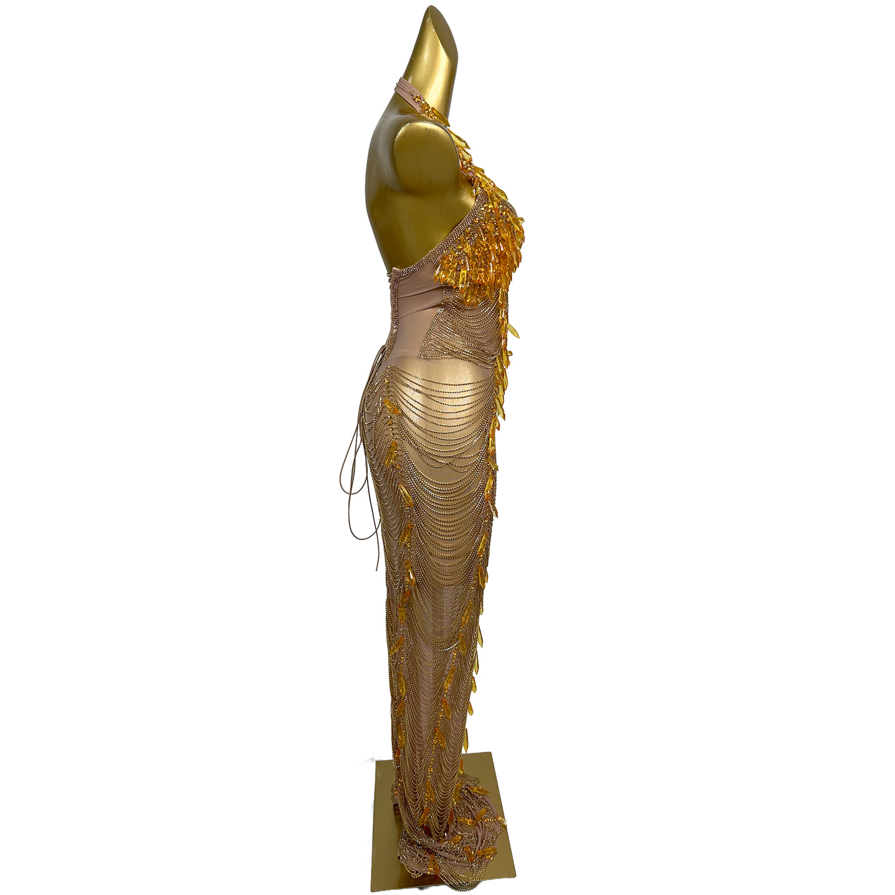 Gold Backless Diamond Tassel E - огляд і ціна Women'S Formal Wear Plus Size