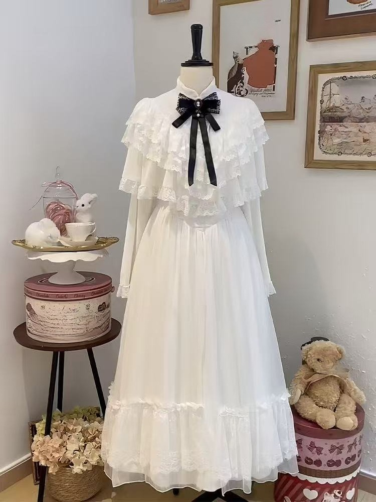 Japanese Short Sleeve Bow Lace - огляд і ціна Women'S Elegant Formal Wear