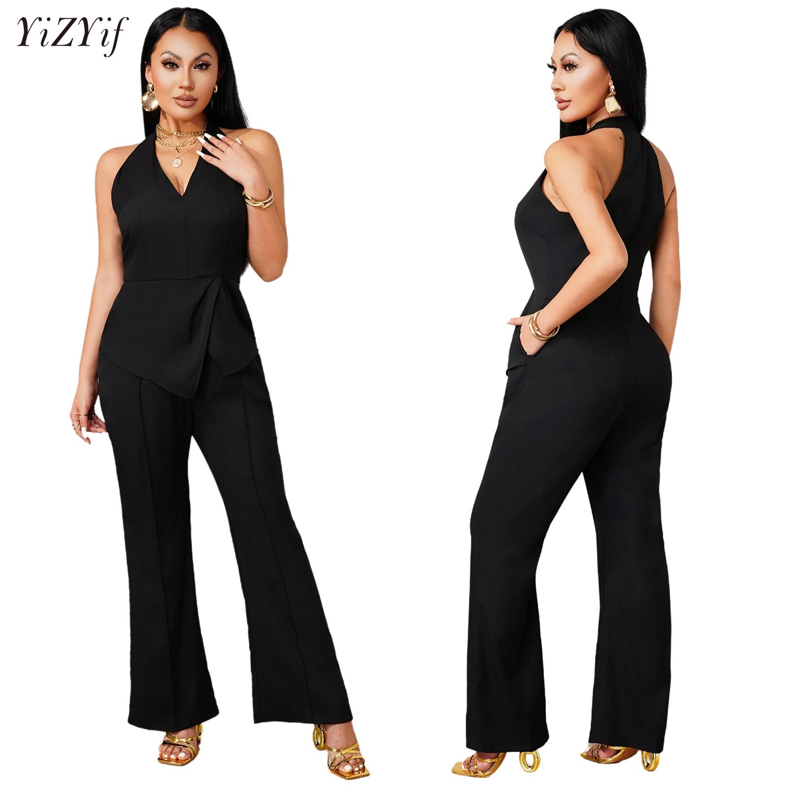 Sleeveless V-neck Jumpsuit Asy - огляд і ціна Women'S Elegant Formal Wear