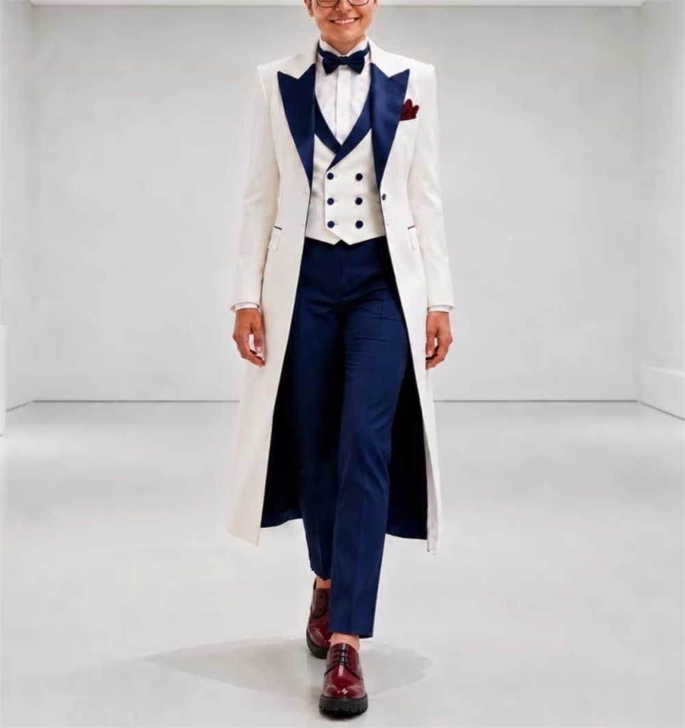 Navy Blue White Women's Jacket - огляд і ціна Women'S Elegant Formal Wear